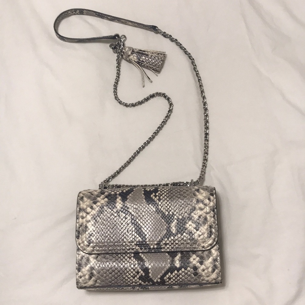 Tory Burch Fleming Snakeskin crossbody